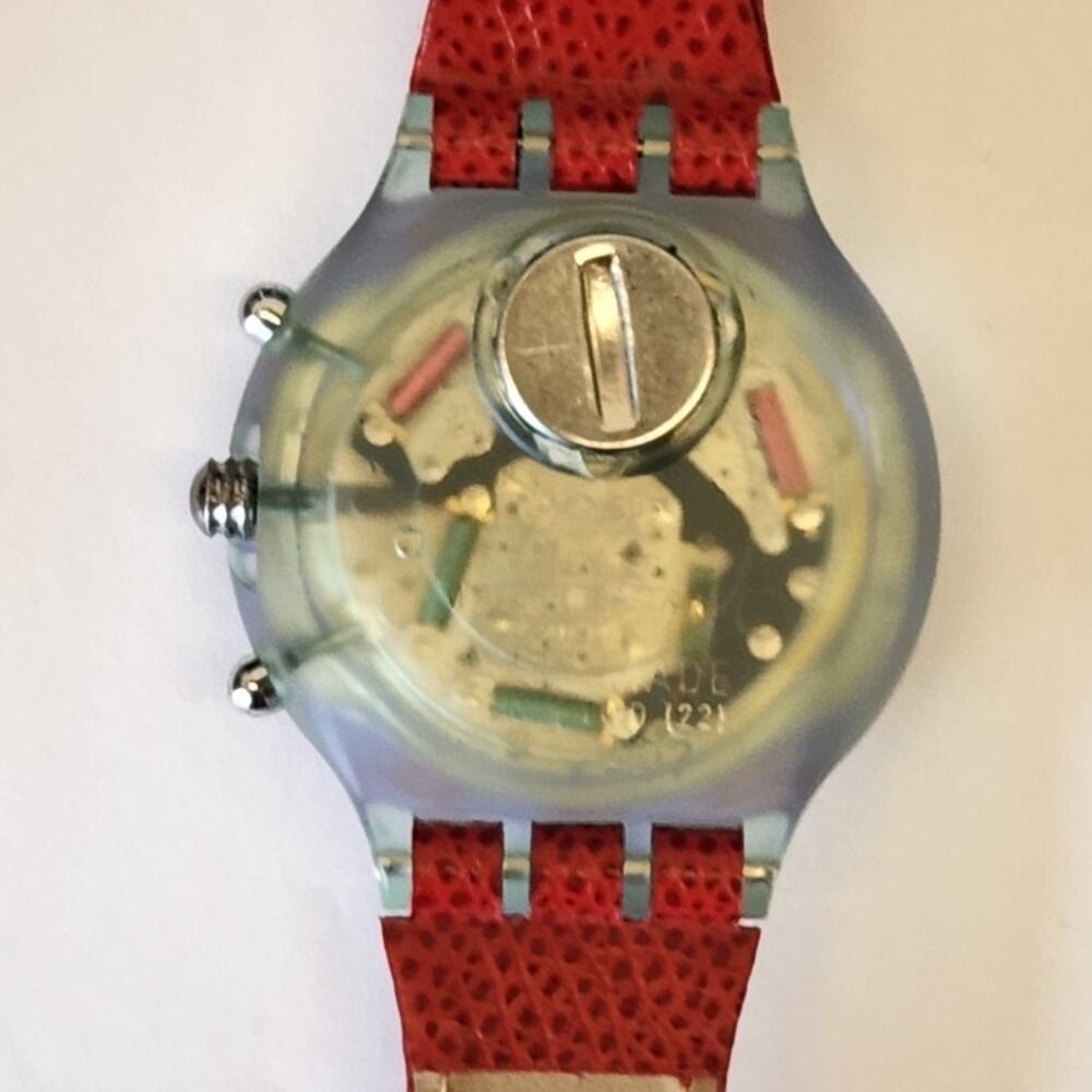 Swatch watch RED HARBOUR SBG100 1993 Aquachrono New old stock - Picture 7 of 9